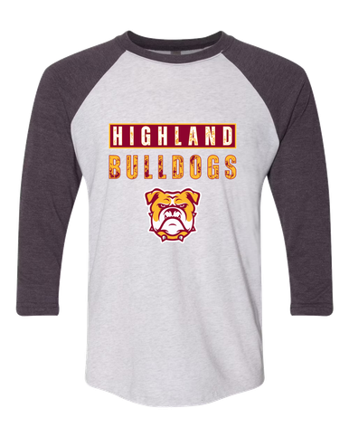 Highland Bulldogs Mascot #9 Women's Baseball T-Shirt