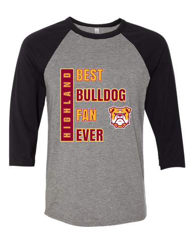 Highland Bulldogs Best Bulldog Fan Women's Baseball T-Shirt