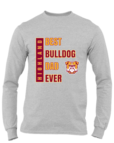 Highland Bulldogs Best Bulldog Dad Men's LS T-Shirt