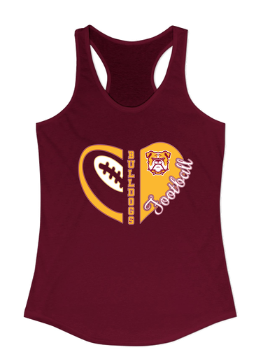 Highland Bulldogs Heart Football Women's Tank Top