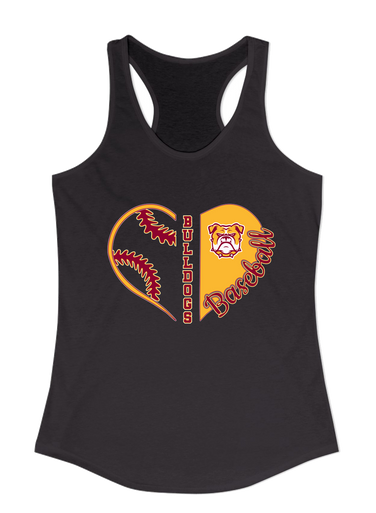 Highland Bulldogs Heart Baseball Women's Tank Top