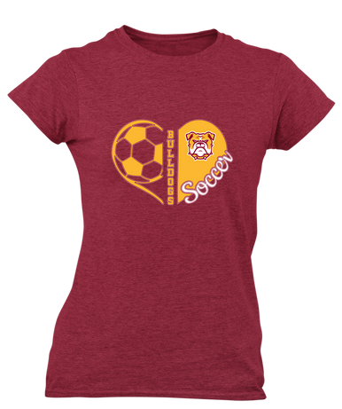 Highland Bulldogs Heart Soccer Women's SS T-Shirt