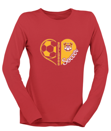Highland Bulldogs Heart Soccer Women's LS T-Shirt