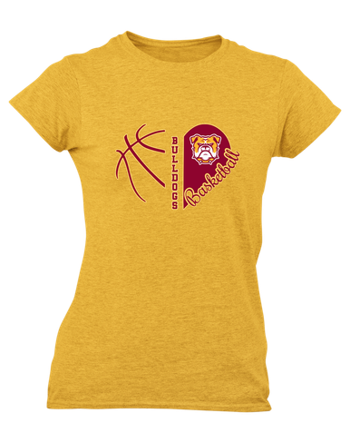 Highland Bulldogs Heart Basketball Women's Premium SS T-Shirt