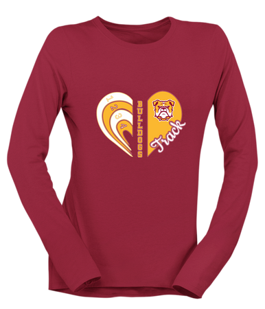 Highland Bulldogs Heart Track Women's Premium LS T-Shirt