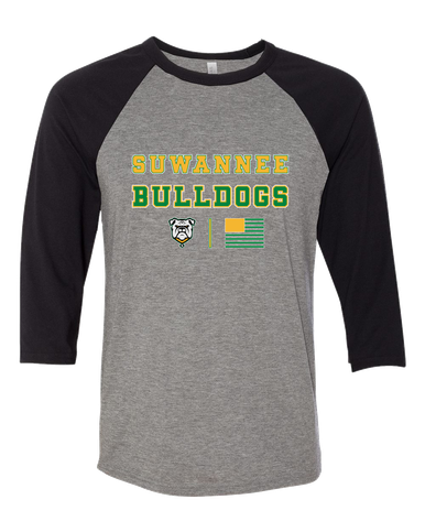 Suwannee Bulldogs Spirit Flag Men's Baseball T-Shirt