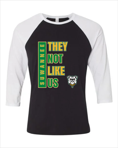 Suwannee Bulldogs They Not Like Us #1 Women's Baseball T-Shirt