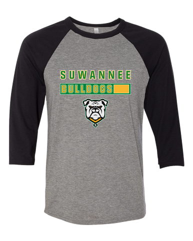 Suwannee Bulldogs Mascot #7 Women's Baseball T-Shirt