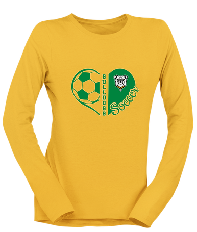 Suwannee Bulldogs Heart Soccer Women's LS T-Shirt