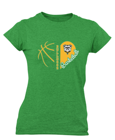 Suwannee Bulldogs Heart Basketball Women's SS T-Shirt