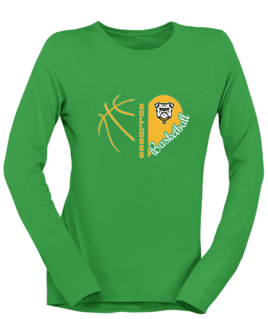 Suwannee Bulldogs Heart Basketball Women's LS T-Shirt