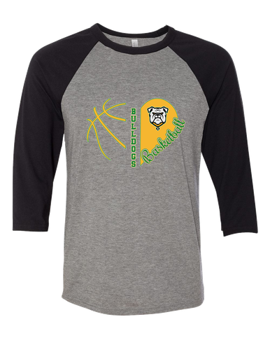 Suwannee Bulldogs Heart Basketball Women's Baseball T-Shirt