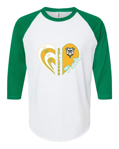 Suwannee Bulldogs Heart Track Women's Baseball T-Shirt