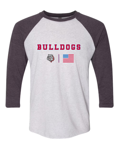 Socorro Bulldogs Team Colors Flag Men's Baseball T-Shirt
