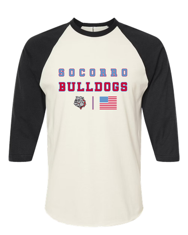 Socorro Bulldogs Spirit Flag Women's Baseball T-Shirt