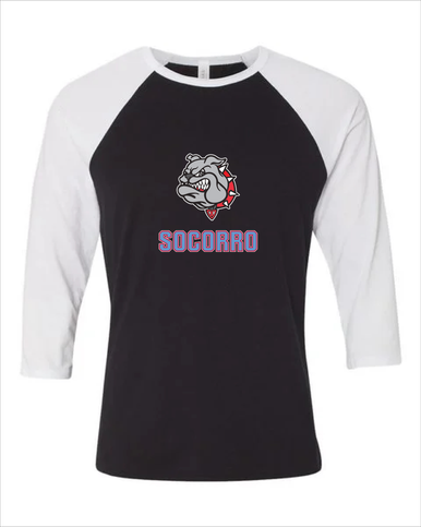 Socorro Bulldogs Mascot #2 Women's Baseball T-Shirt