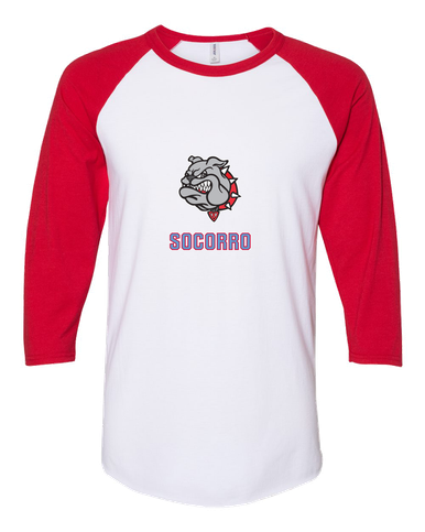 Socorro Bulldogs Mascot #2 Men's Baseball T-Shirt