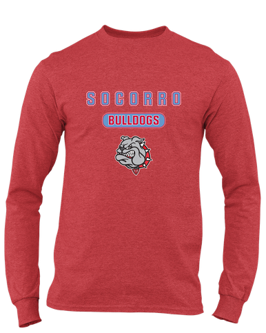 Socorro Bulldogs Mascot #3 Men's LS T-Shirt