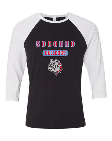Socorro Bulldogs Mascot #3 Men's Baseball T-Shirt