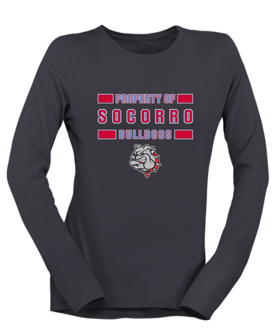 Socorro Bulldogs Property Of Women's LS T-Shirt