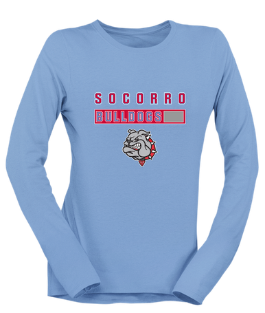 Socorro Bulldogs Mascot #7 Women's LS T-Shirt