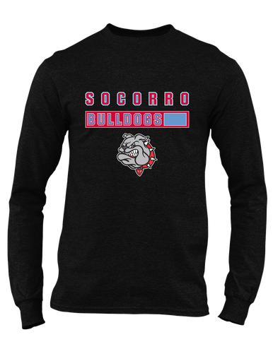 Socorro Bulldogs Mascot #7 Men's LS T-Shirt