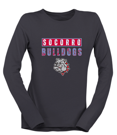 Socorro Bulldogs Mascot #9 Women's Premium LS T-Shirt
