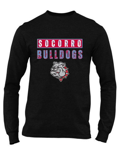 Socorro Bulldogs Mascot #9 Men's LS T-Shirt