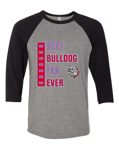 Socorro Bulldogs Best Bulldog Fan Men's Baseball T-Shirt