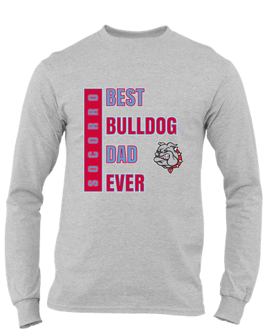 Socorro Bulldogs Best Bulldog Dad Men's LS T-Shirt