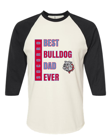 Socorro Bulldogs Best Bulldog Dad Men's Baseball T-Shirt
