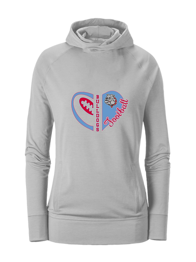 Socorro Bulldogs Heart Football Women's Hoodie