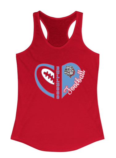 Socorro Bulldogs Heart Football Women's Tank Top