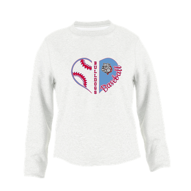 Socorro Bulldogs Heart Baseball Women's Sweatshirt
