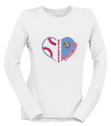 Socorro Bulldogs Heart Baseball Women's LS T-Shirt
