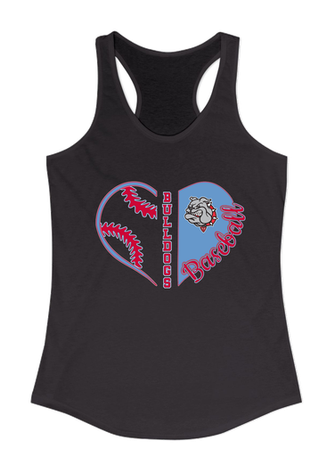 Socorro Bulldogs Heart Baseball Women's Tank Top