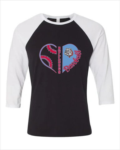Socorro Bulldogs Heart Baseball Women's Baseball T-Shirt