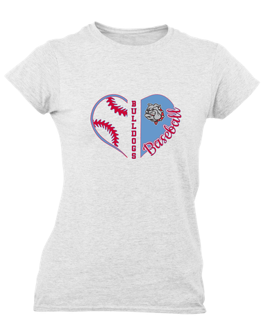 Socorro Bulldogs Heart Baseball Women's Premium SS T-Shirt