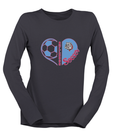Socorro Bulldogs Heart Soccer Women's Premium LS T-Shirt