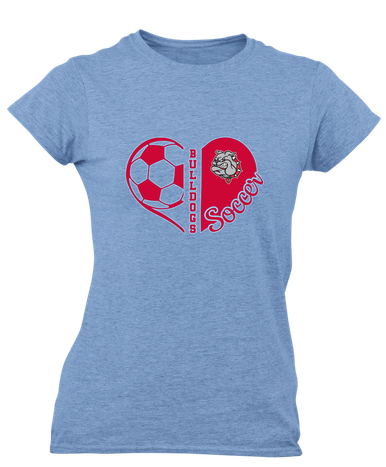 Socorro Bulldogs Heart Soccer Women's SS T-Shirt
