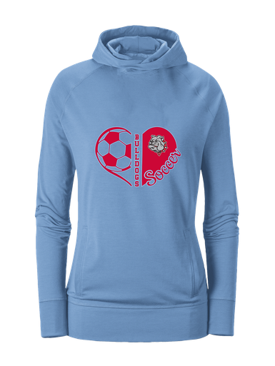 Socorro Bulldogs Heart Soccer Women's Hoodie