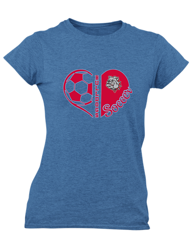 Socorro Bulldogs Heart Soccer Women's Premium SS T-Shirt
