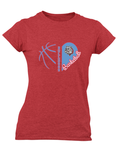 Socorro Bulldogs Heart Basketball Women's SS T-Shirt