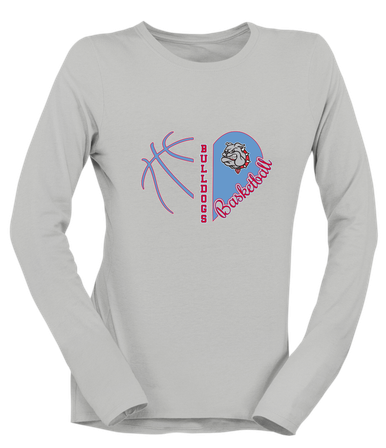 Socorro Bulldogs Heart Basketball Women's Premium LS T-Shirt