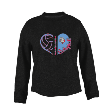 Socorro Bulldogs Heart Volleyball Women's Sweatshirt