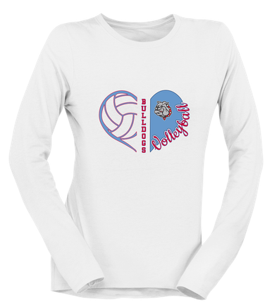 Socorro Bulldogs Heart Volleyball Women's Premium LS T-Shirt