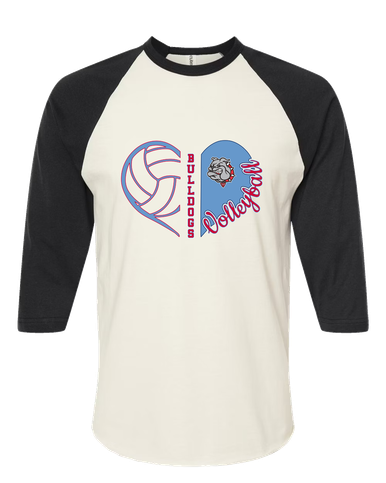 Socorro Bulldogs Heart Volleyball Women's Baseball T-Shirt