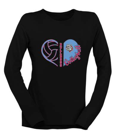 Socorro Bulldogs Heart Volleyball Women's LS T-Shirt
