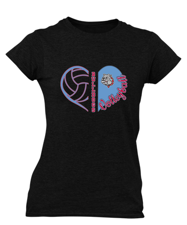 Socorro Bulldogs Heart Volleyball Women's Premium SS T-Shirt