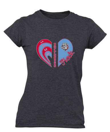 Socorro Bulldogs Heart Track Women's SS T-Shirt